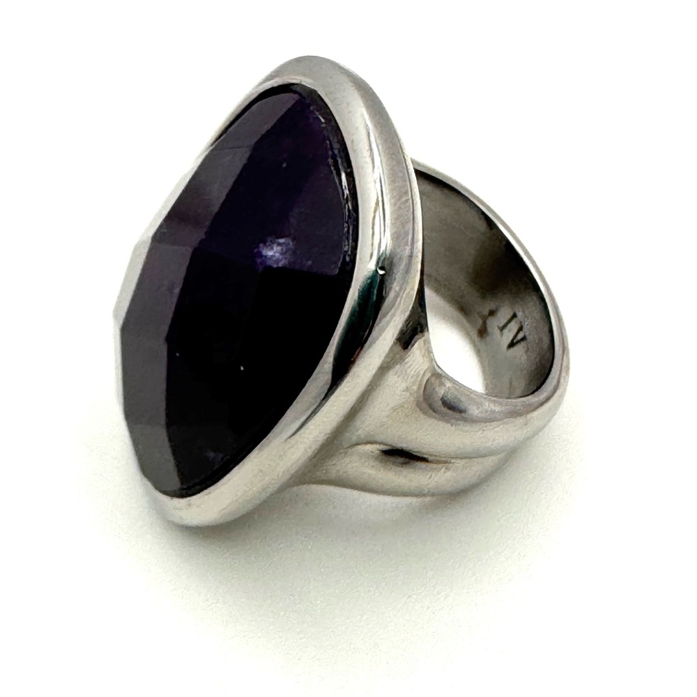 DYRBERG/KERN Dark Purple Statement Ring Size 9